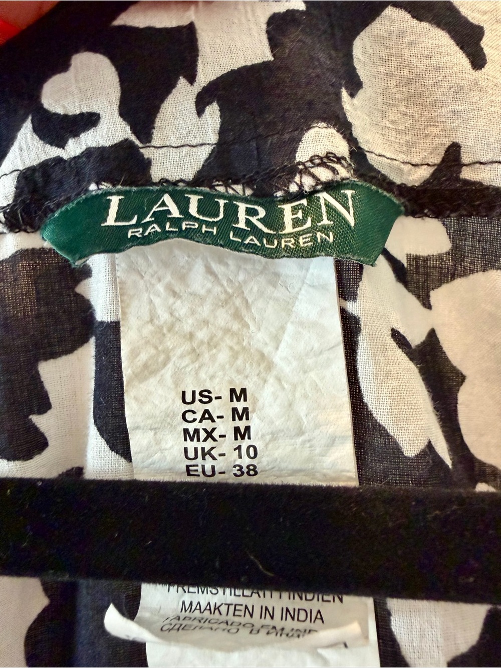 Lauren Ralph Lauren Black and White Floral Swim Coverup - Picture 2 of 8